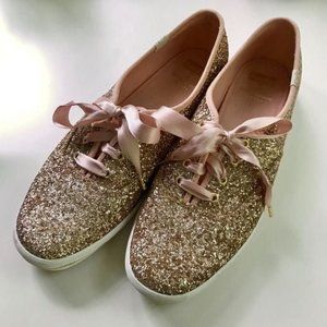 Keds x Kate Spade Glitter Rose Gold  (Size 9.5 but Fit Like 10)